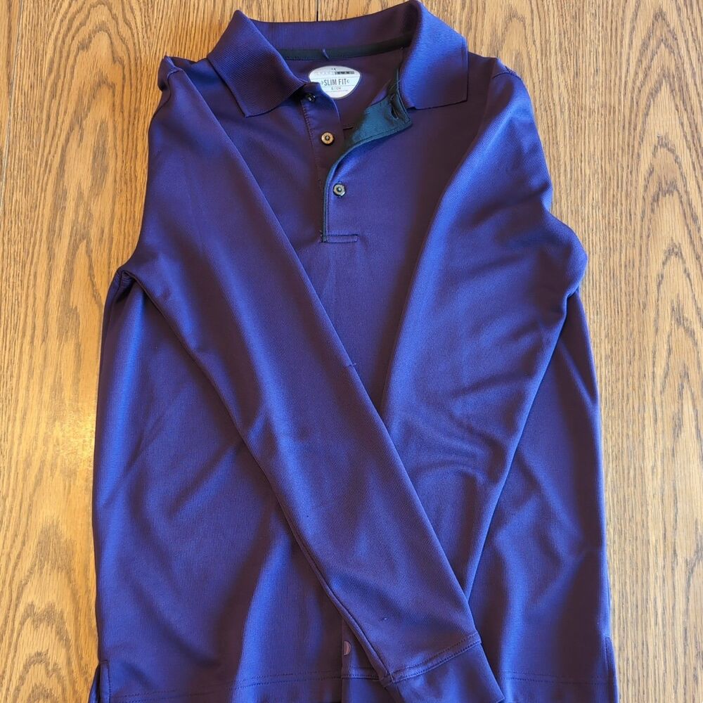 Grand Slam Performance Golf Men's Small Purple Long Sleeve Polo Shirt